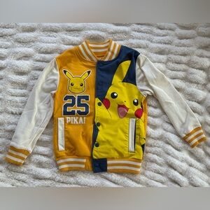 Pikachu Kids Varsity Jacket - Yellow and Blue